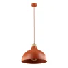 Envostar hanglamp Kaitt, houtdetail, Ø 34 cm, baksteenrood