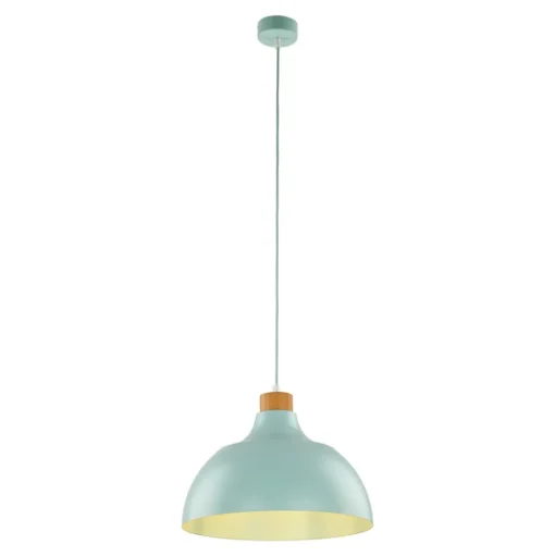 Envostar hanglamp Kaitt, houtdetail, Ø 34 cm, mint