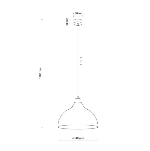Envostar hanglamp Kaitt, houtdetail, Ø 34 cm, mint
