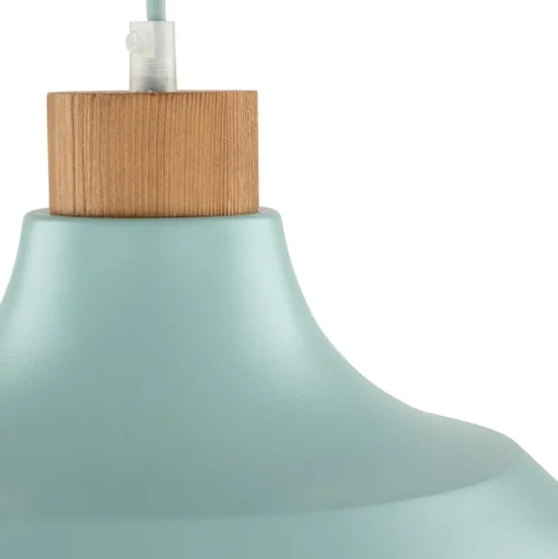 Envostar hanglamp Kaitt, houtdetail, Ø 34 cm, mint