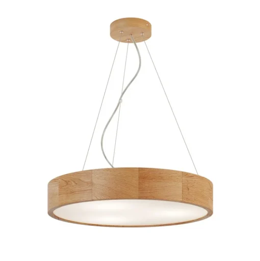 Envostar hanglamp Kerio, Ø 47 cm, eikenhout
