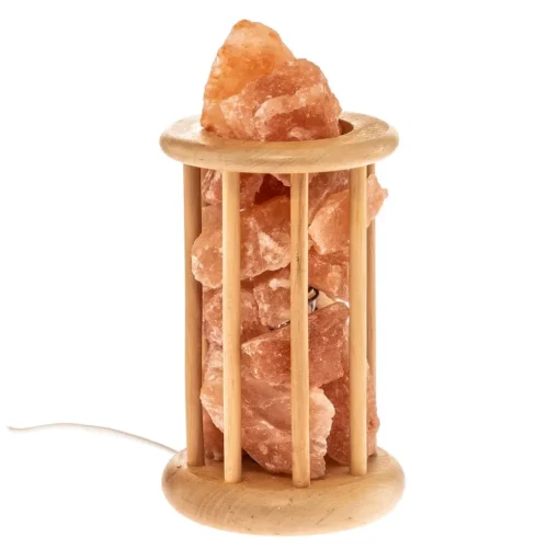 Envostar Harmony zoutlamp met lichtgekleurde houten kooi