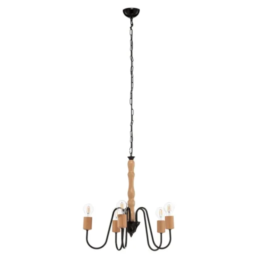 Envostar Joiy kroonluchter, 5-lamps, zwart