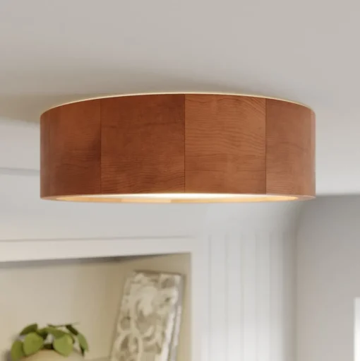 Envostar Kerio plafondlamp Ø 27 cm rustiek grenen