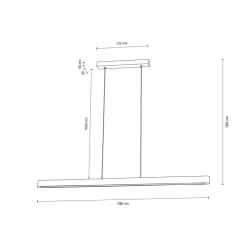 Envostar Lineo LED hanglamp grenen grijs 118cm