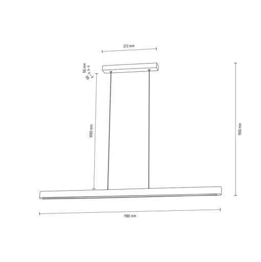 Envostar Lineo LED hanglamp grenen grijs 118cm