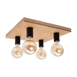 Envostar Lobo plafondlamp 4-lamps grenen bruin