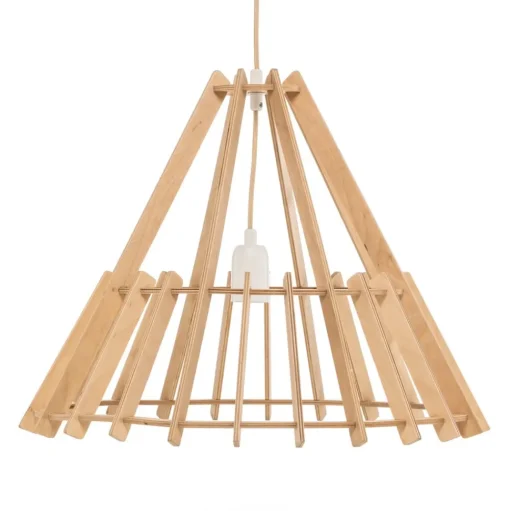 Envostar Lohr hanglamp, hout, kegelvormig Ø 53cm