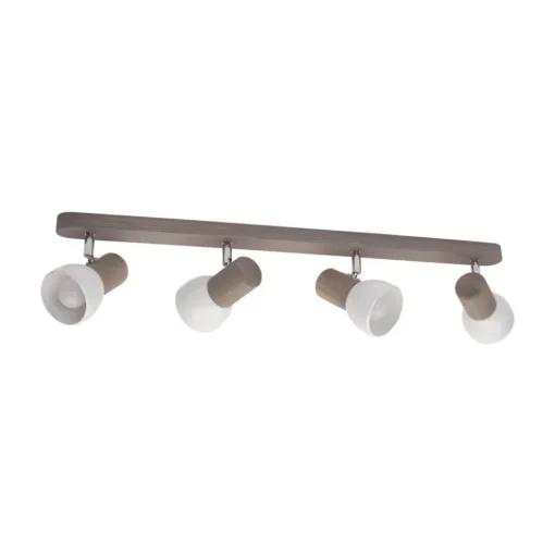 Envostar Nale plafondspot 4-lamps grenen grijs