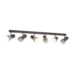 Envostar Nale plafondspot 6-lamps grenen grijs