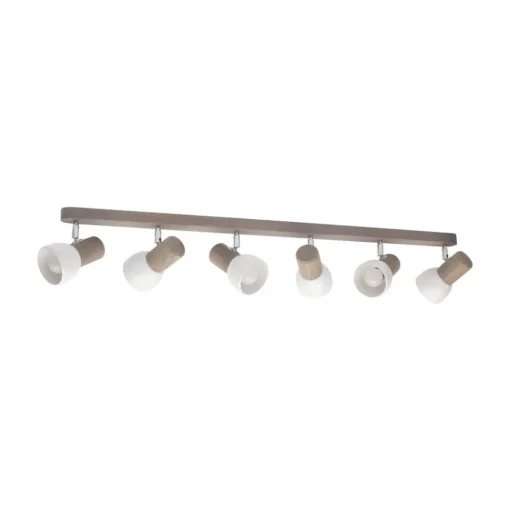Envostar Nale plafondspot 6-lamps grenen grijs