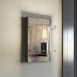 Envostar Neptuna wandlamp, grenen/metaal, 1-lamp