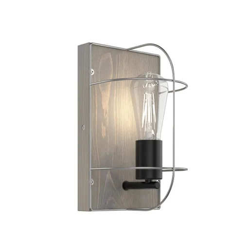 Envostar Neptuna wandlamp, grenen/metaal, 1-lamp