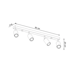 Envostar Peach Puff plafondspot cilinder 4-lamps