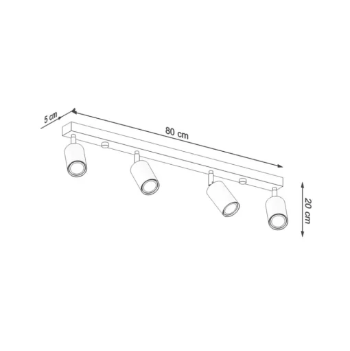 Envostar Peach Puff plafondspot cilinder 4-lamps