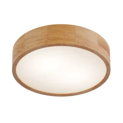 Envostar plafondlamp Kerio, Ø 37 cm, eikenhout naturel