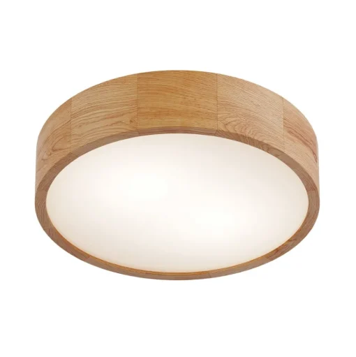 Envostar plafondlamp Kerio, Ø 37 cm, eikenhout naturel