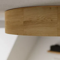Envostar plafondlamp Kerio, Ø 37 cm, eikenhout naturel