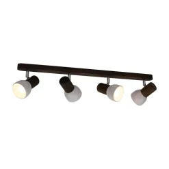Envostar plafondspot 4-lamps grenen notenhout