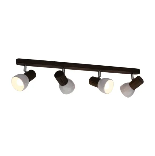 Envostar plafondspot 4-lamps grenen notenhout