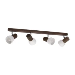Envostar plafondspot 4-lamps grenen notenhout