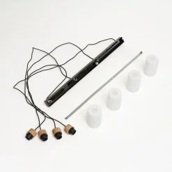 Envostar Talia hanglamp, eiken/wit, 4-lamps