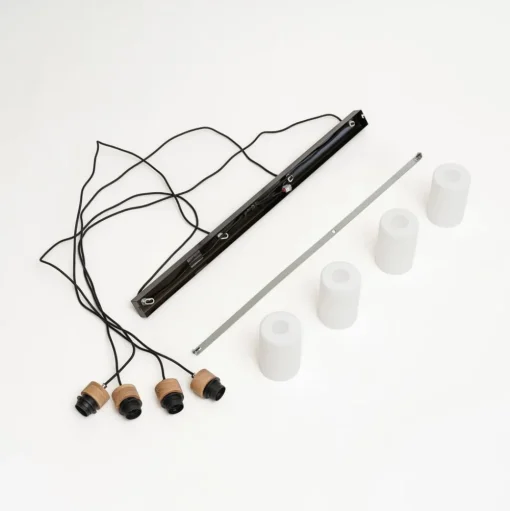 Envostar Talia hanglamp, eiken/wit, 4-lamps