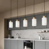 Envostar Talia hanglamp, eiken/wit, 5-lamps