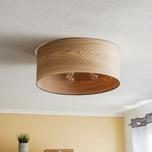 Envostar Veneer plafondlamp kernhout essen Ø55cm