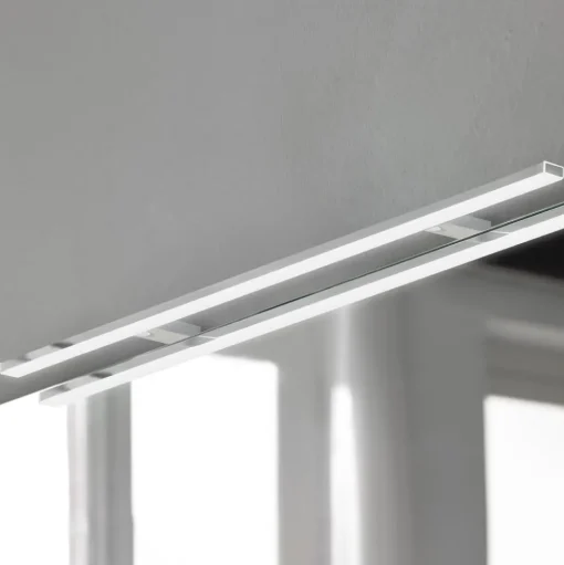 Esther 2 LED spiegellamp, chroom, breedte 80 cm