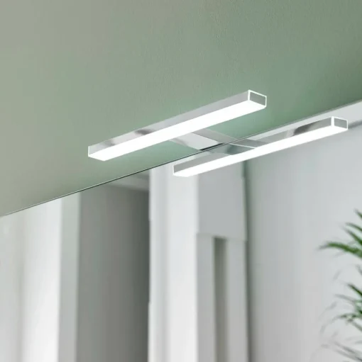 Esther 2 LED spiegellamp, chroom, 28 cm