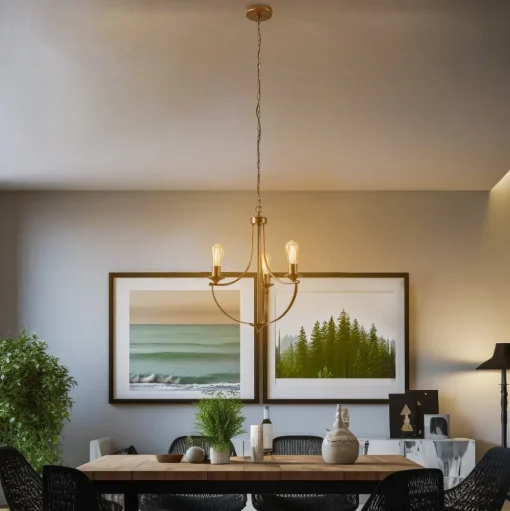 Euluna Gina kroonluchter in bruin, 3-lamps