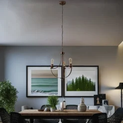 Euluna Gina kroonluchter in bruin, 3-lamps