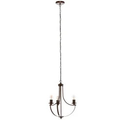 Euluna Gina kroonluchter in bruin, 3-lamps