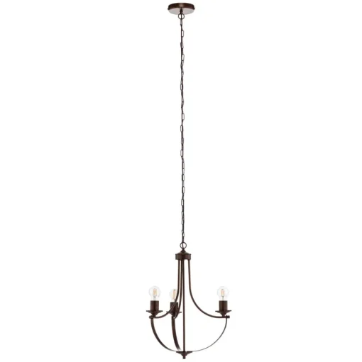 Euluna Gina kroonluchter in bruin, 3-lamps