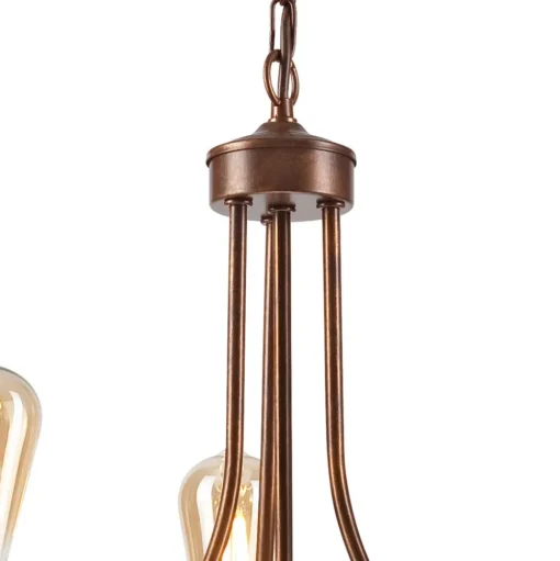 Euluna Gina kroonluchter in bruin, 3-lamps