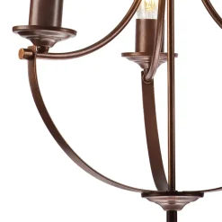 Euluna Gina kroonluchter in bruin, 3-lamps