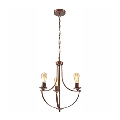 Euluna Gina kroonluchter in bruin, 3-lamps