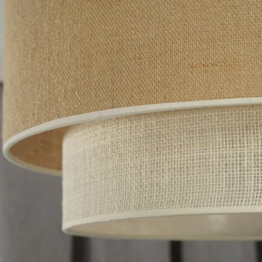 Euluna hanglamp Boho jute, naturelbruin/wit, Ø 45 cm