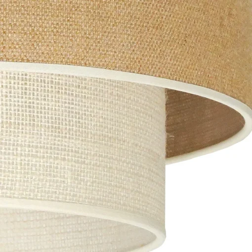 Euluna hanglamp Boho jute, naturelbruin/wit, Ø 45 cm