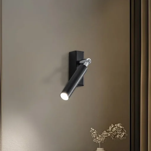 Euluna Nicanor wandspot, zwart/chroom