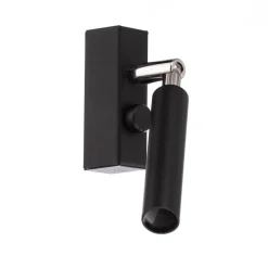 Euluna Nicanor wandspot, zwart/chroom