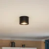 Euluna plafondspot Chloe, zwart, Ø 11,5 cm onbuigzaam staal