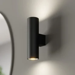 Euluna wandlamp Marion, zwart hoogte 18 cm staal up/down