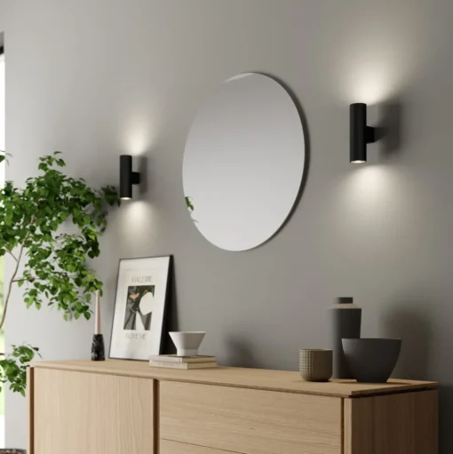 Euluna wandlamp Marion, zwart hoogte 18 cm staal up/down