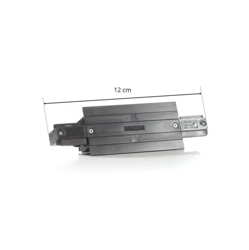 Eutrac I connector voor montagerail, zwart