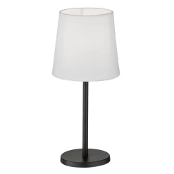 Eve tafellamp met stoffen kap, zwart/wit