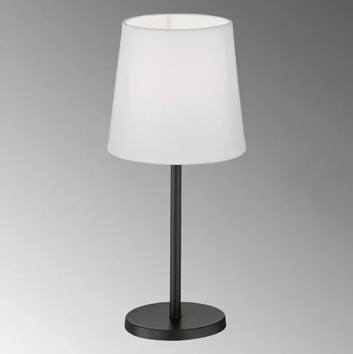 Eve tafellamp met stoffen kap, zwart/wit