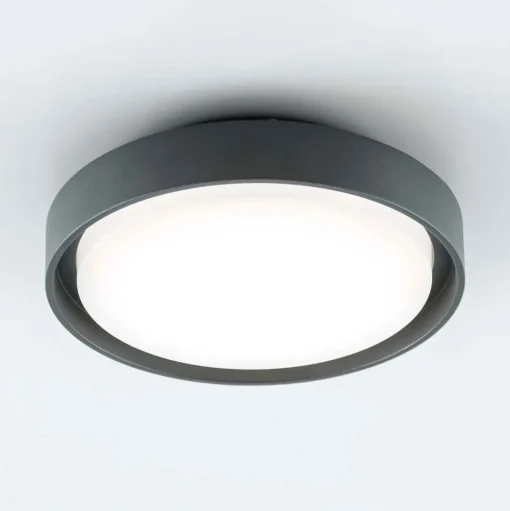 EVN LED buiten plafondlamp Tectum, antraciet, Ø 25 cm