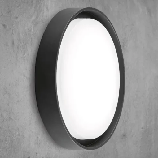 EVN LED buiten plafondlamp Tectum, antraciet, Ø 25 cm